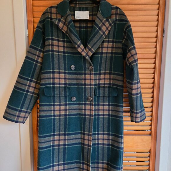 Oak & Fort  Plaid  Light Wool Fall/Winter Coat - Picture 1 of 3
